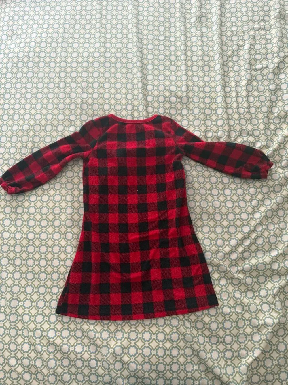 Carter's Just One You Girls 2T Red Black Buffalo Plaid Fleece Nightgown
